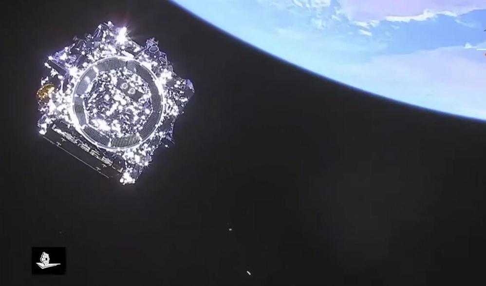 James Webb-teleskopet efter att det skjutits upp i omloppsbana på juldagen 2021. Arkivbild. Foto: Nasa/AP/TT