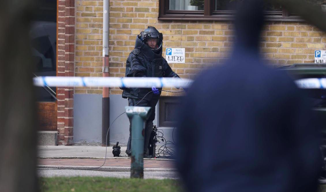 Nationella bombskyddet befann sig i Norrköping med anledning av att ett misstänkt farligt föremål har hittats i Åby. Arkivbild. Foto: Andreas Hillergren/TT