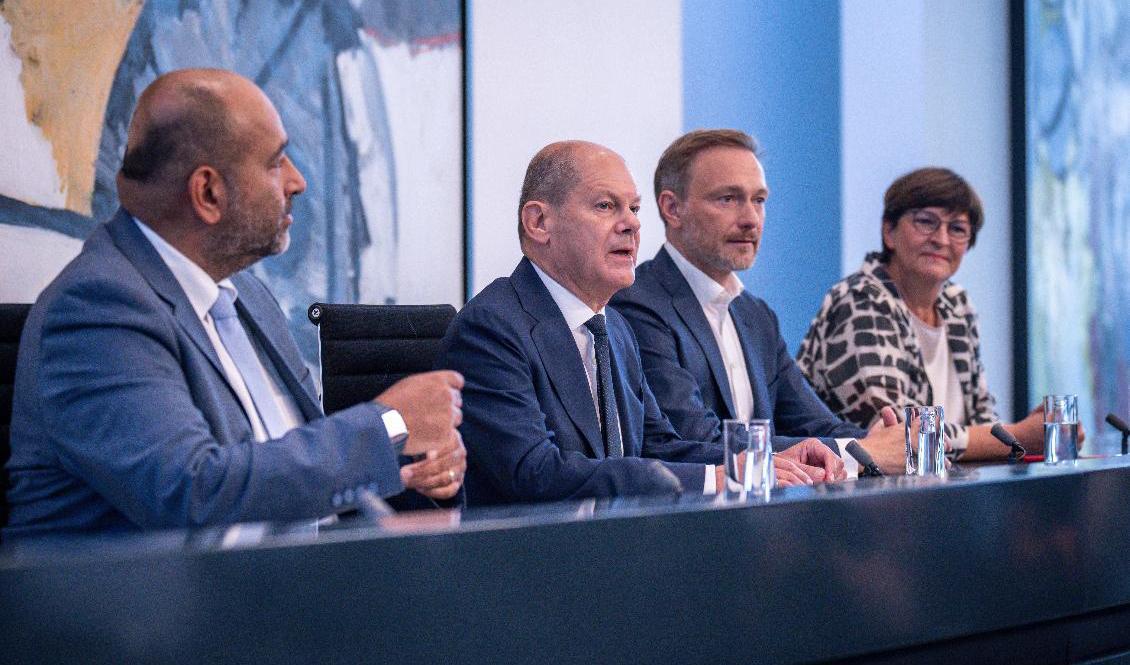 Den tyska regeringen har enats om ett stödpaket på 65 miljarder euro till de tyska hushållen. Foto: Michael Kappeler/AP/TT