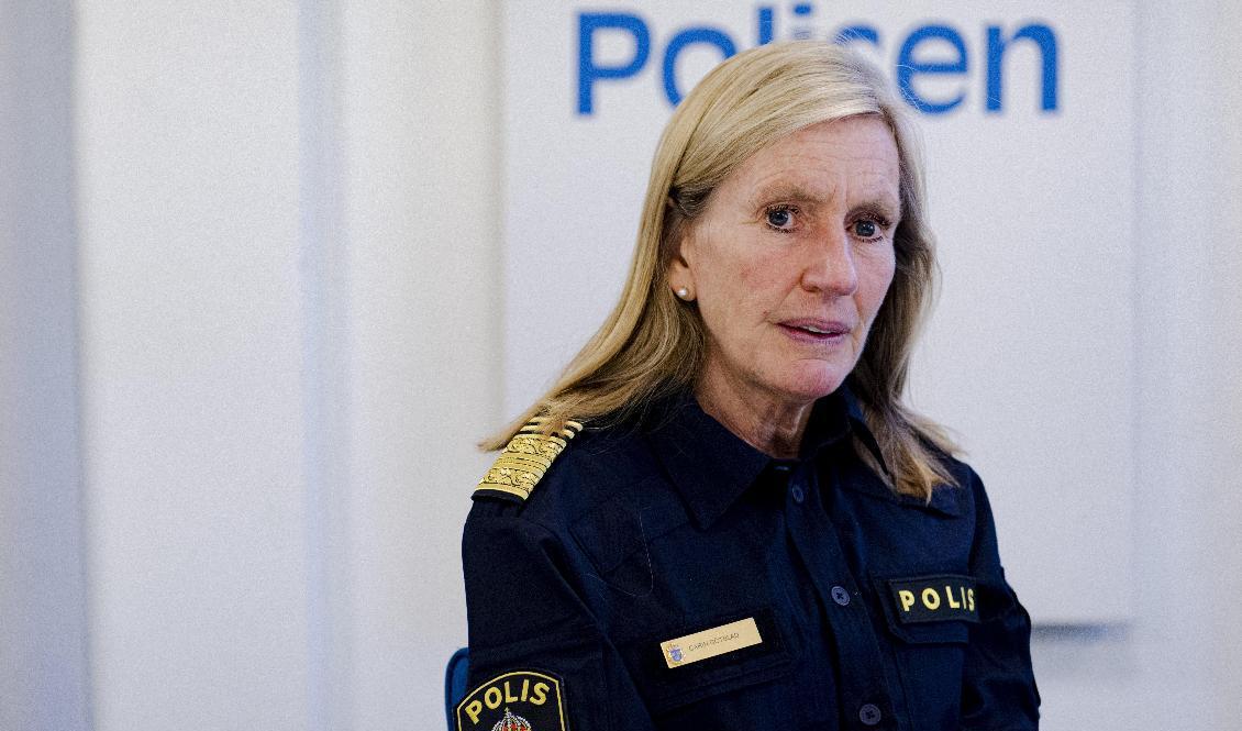 Carin Götblad, polismästare vid polisens nationella operativa avdelning (NOA). Foto: Tim Aro/TT