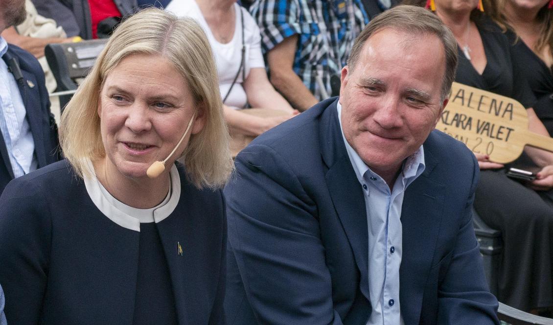 
Statsminister Magdalena Andersson (S) och den tidigare statsministern Stefan Löfven. Foto: Bilbo Lantto                                            