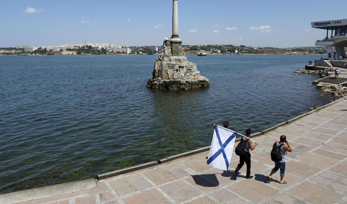 Den annekterade Krimhalvön har hamnat under attack de senaste veckorna. Arkivbild från Sevastopol. Foto: AP/TT