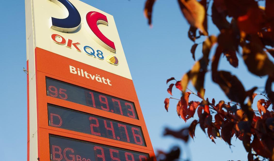 Dieselpriset var på rekordnivåer i oktober. Arkivbild. Foto: Christine Olsson/TT