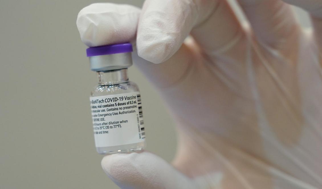 

En läkare håller upp en hållare med Pfizers biontech-vaccin mot covid-19 i Potsdam i Tyskland den 5 januari 2021. Foto: Sean Gallup – Pool/Getty Images                                                                                        