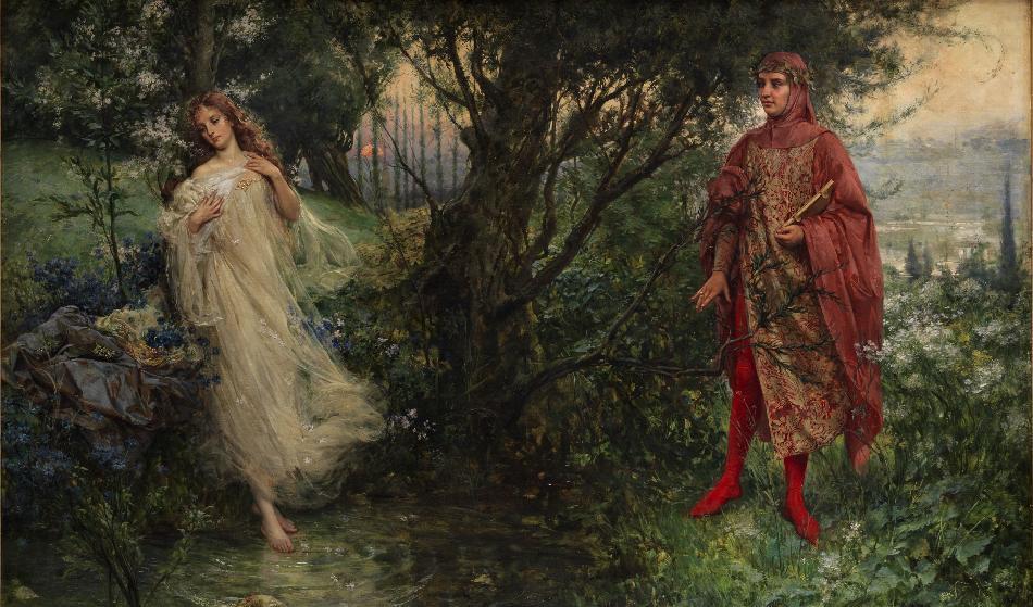 Dante och Beatrice av Salvatore Postiglione, 1906. 1906. Foto: Public Domain