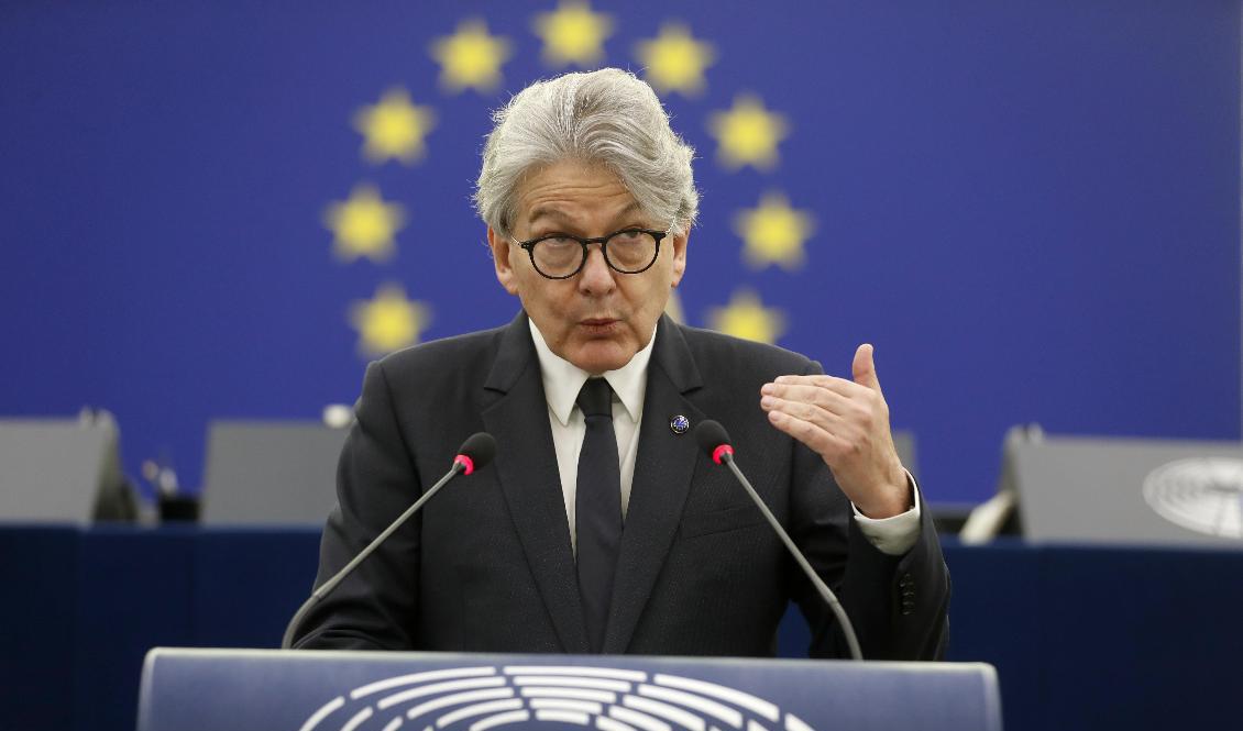 Nya utsläppskrav för fordon ska presenteras av EU:s inremarknadskommissionär Thierry Breton. Arkivbild. Foto: Jean-Francois Badias/AP/TT