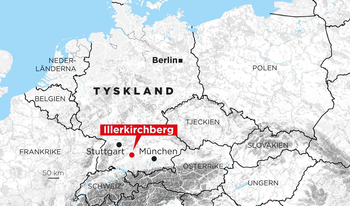 En flicka har dödats medan en annan flicka skadades svårt i en knivattack i Illerkirchberg. Foto: Johan Hallnäs/TT
