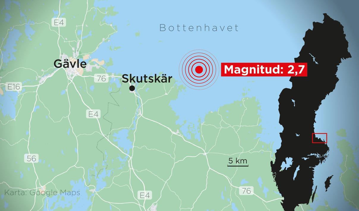 Ett skalv med magnituden 2,7 inträffade på tisdagsmorgonen 18 kilometer öster om Skutskär. Foto: Johan Hallnäs