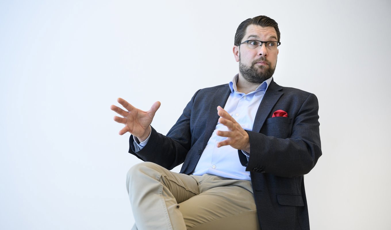 - Det går inte att kollra bort eller vattna ur det vi har kommit överens om, säger SD:s partiledare Jimmie Åkesson om förslagen i Tidöavtalet. Foto: Tommy Pedersen/TT
