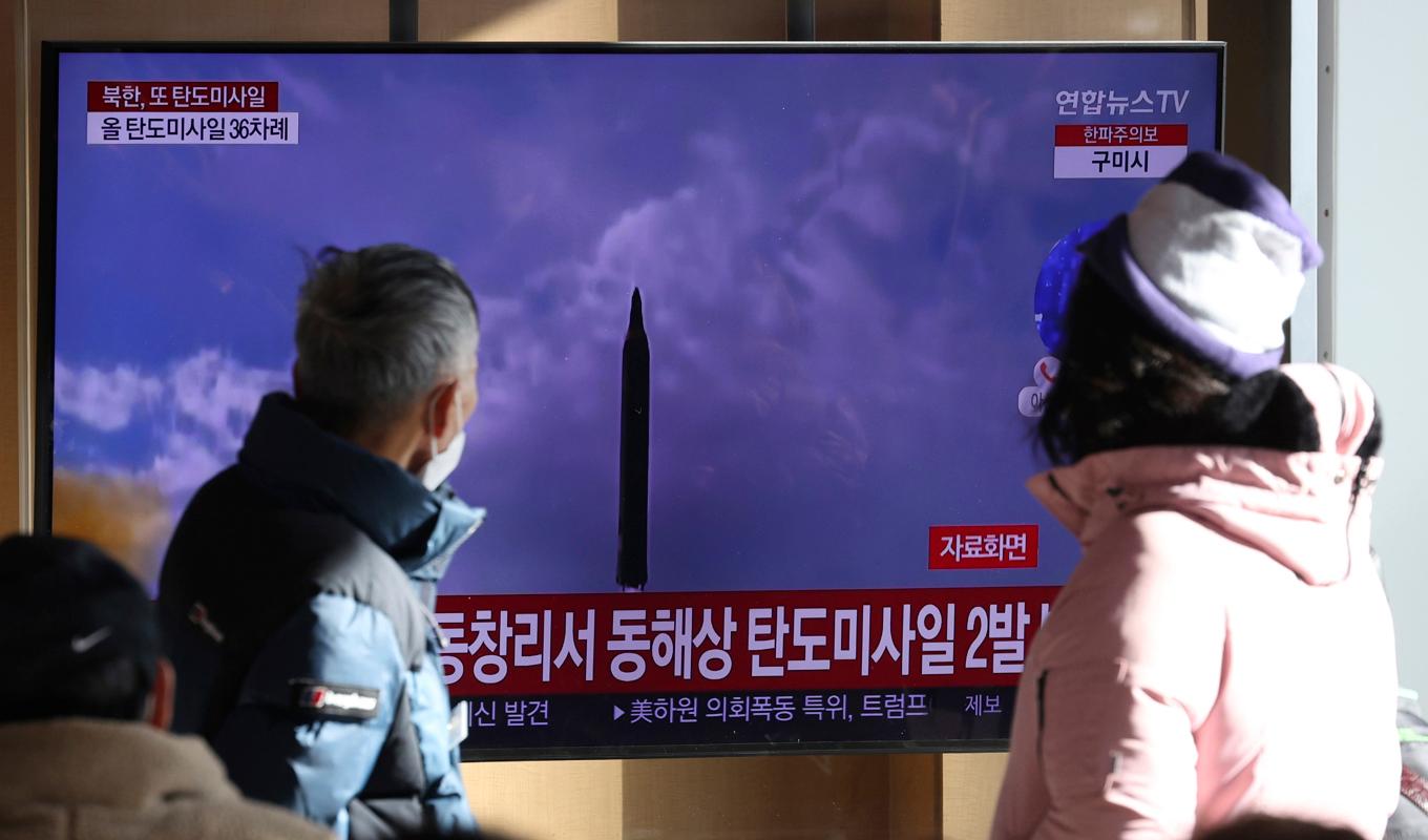 Nordkorea har avfyrat robotar igen. Arkivbild. Foto: Shin Jun-hee/Yonhap via AP/TT