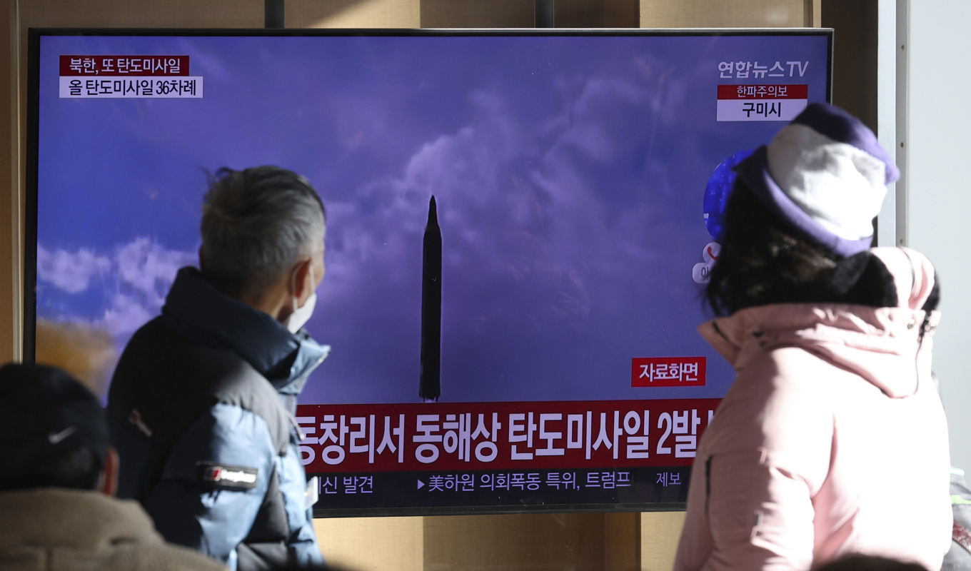 Nordkorea har avfyrat robotar igen. Arkivbild. Foto: Shin Jun-hee/Yonhap via AP/TT