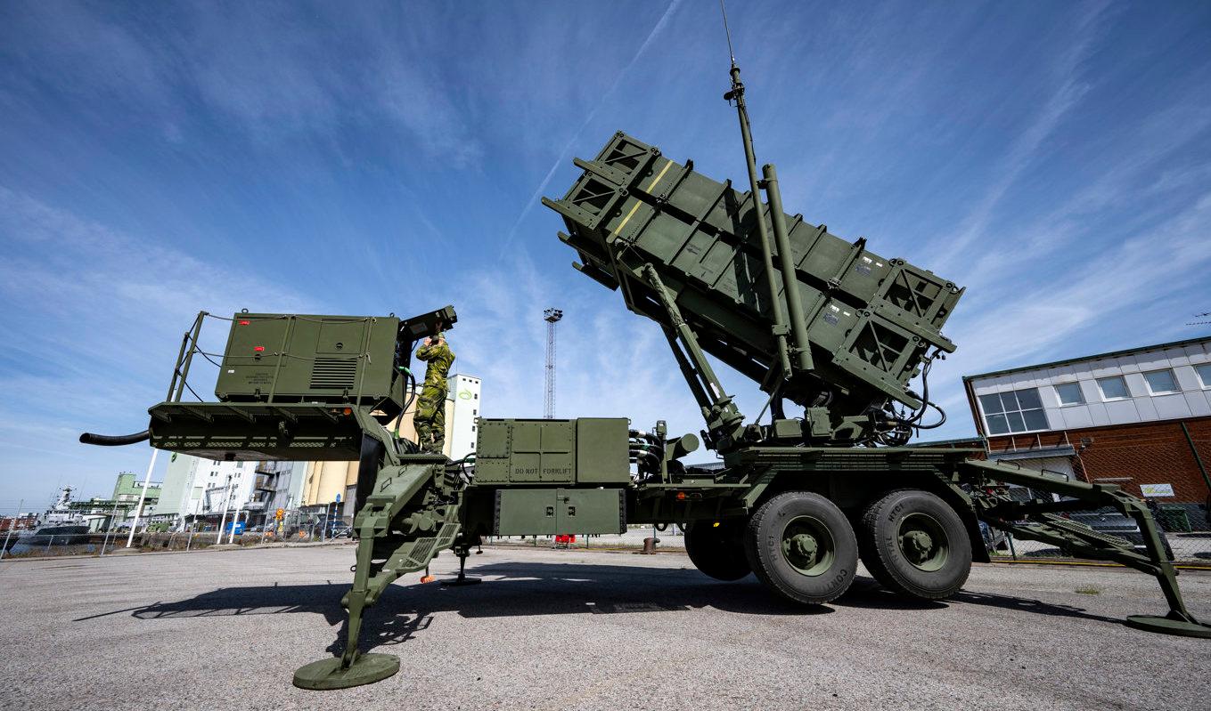 Luftvärnssystemet Patriot har levererats till Försvarsmakten och beställning av ytterligare robotar har gjorts. Arkivbild. Foto: Johan Nilsson/TT