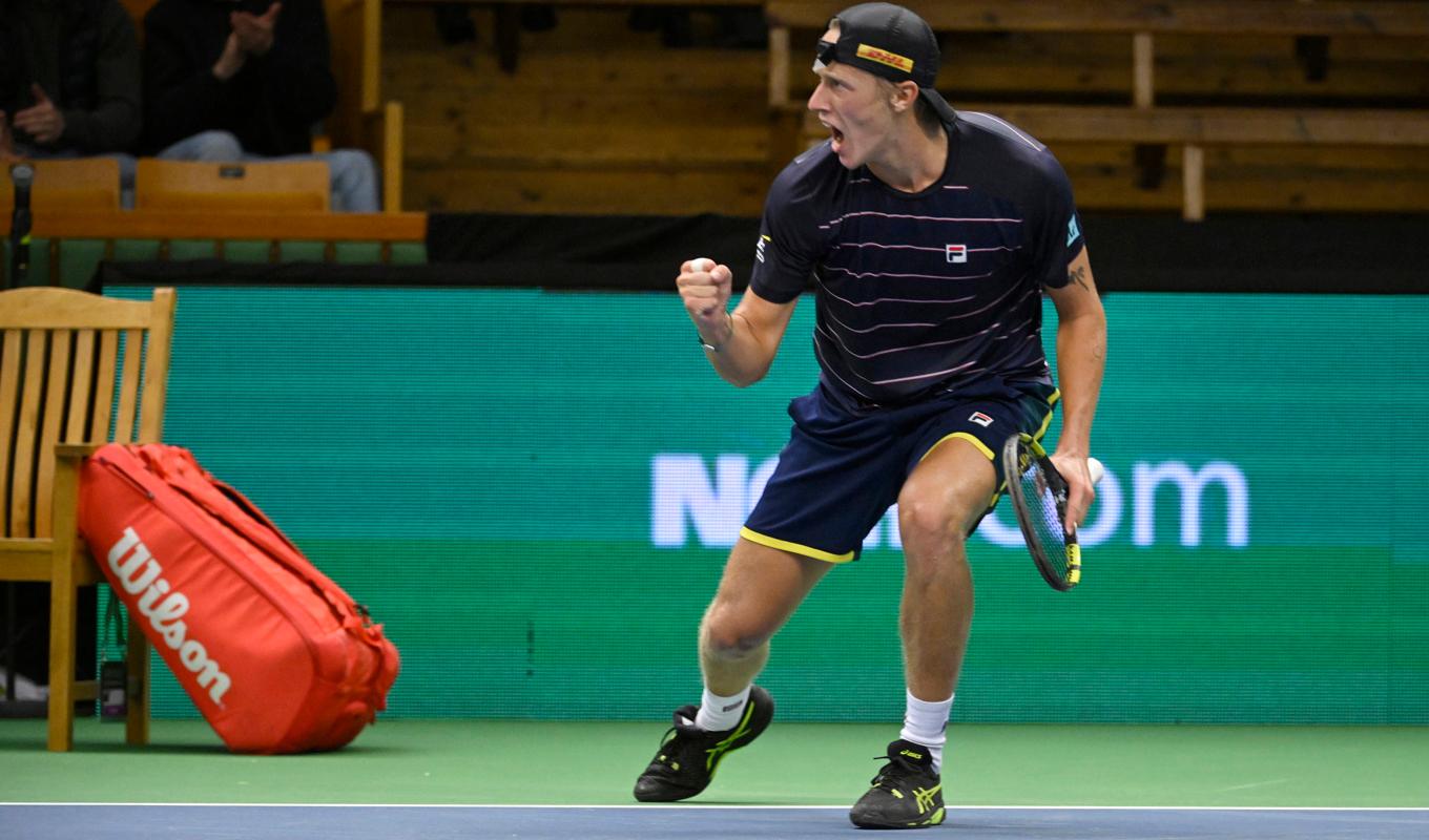 Leo Borg är uttagen i Davis Cup-truppen.  Foto: Anders Wiklund/TT