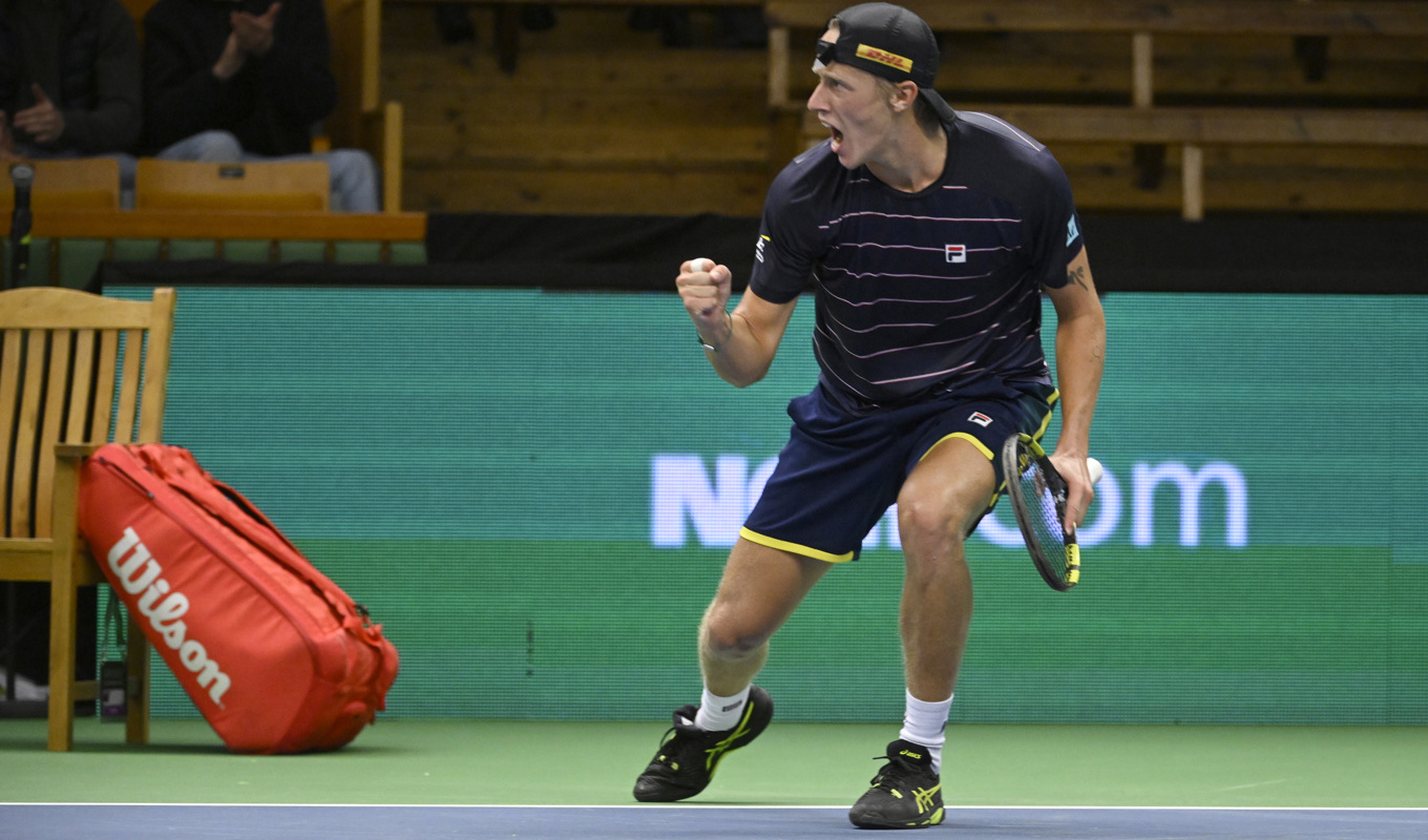 Leo Borg är uttagen i Davis Cup-truppen. Foto: Anders Wiklund/TT