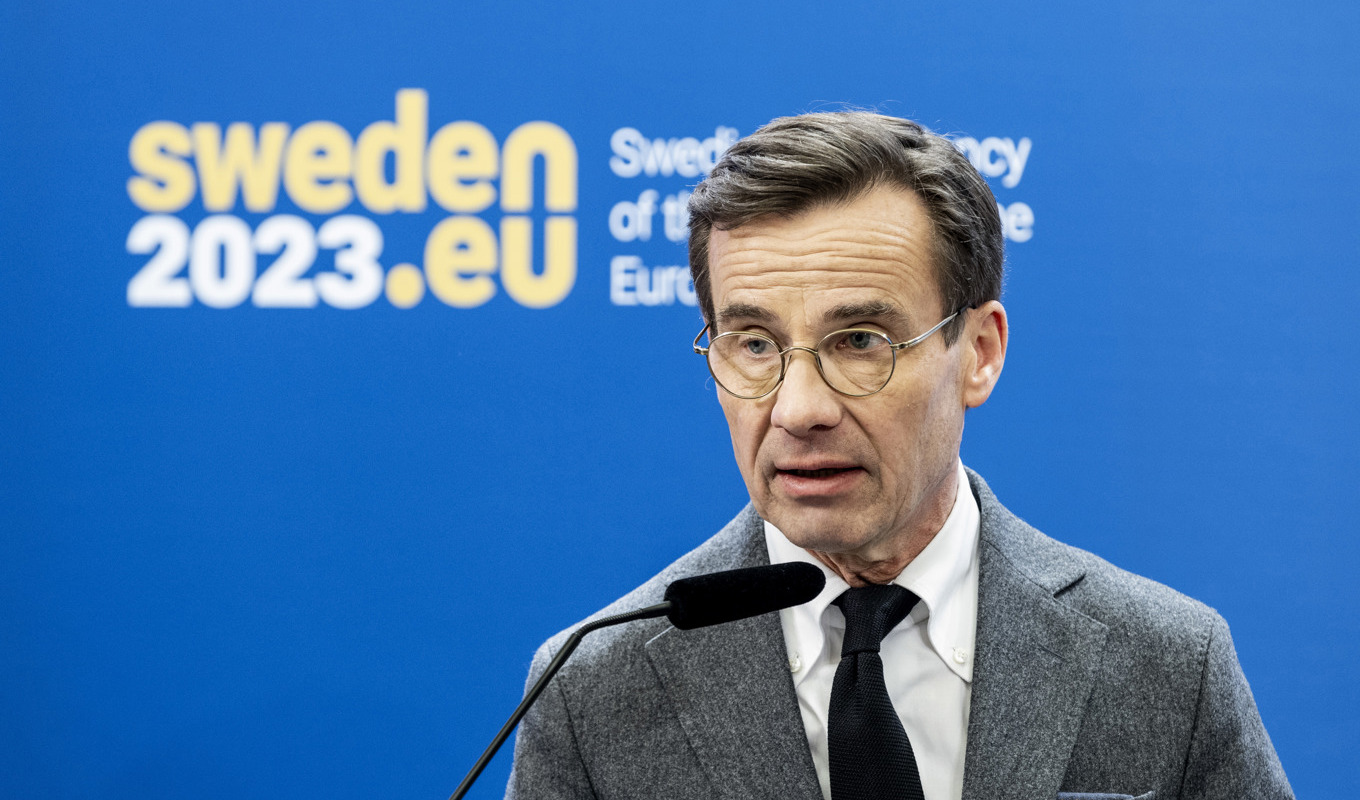 Statsminister Ulf Kristersson (M) talade med den ukrainske presidenten Volodymyr Zelenskyj på trettondagen. Foto: Christine Olsson/TT