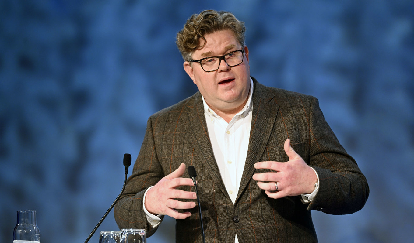 Justitieminister Gunnar Strömmer (M) talar under Folk och försvars rikskonferens i Sälen på tisdagen. Foto: Henrik Montgomery/TT