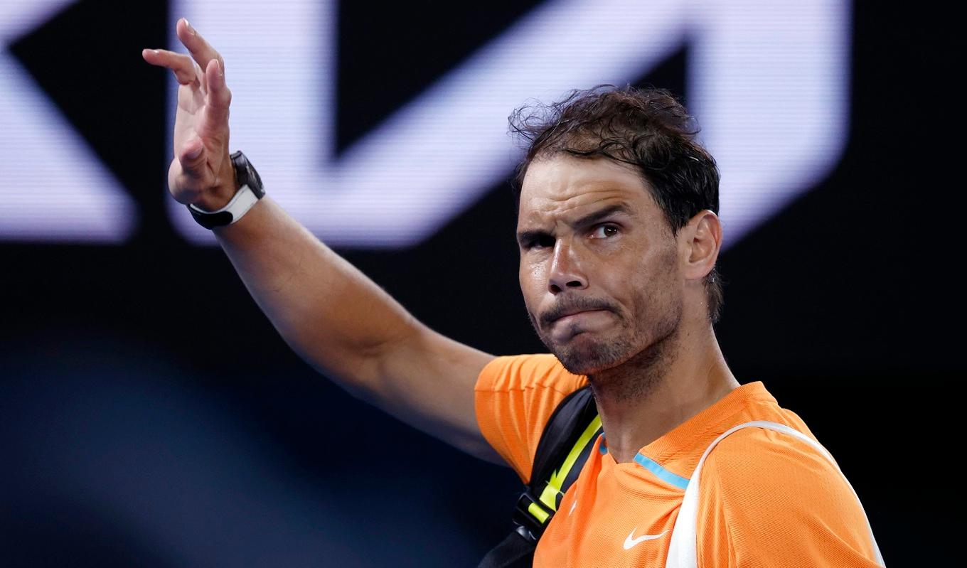 Rafael Nadal efter förlusten mot amerikanen Mackenzie McDonald i Australian Open häromdagen. Foto: Asanka Brendon Ratnayake/AP/TT