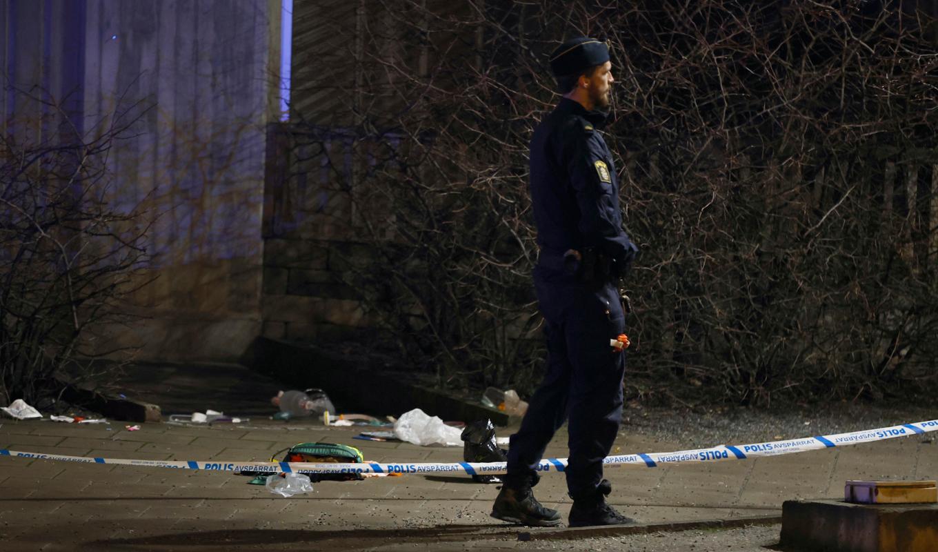 Den eskalerande våldsspiralen i Stockholm har nu pågått i precis en månad. 20 januari sköts en man till döds i Huvudsta centrum i Solna. Arkivbild. Foto: Christine Olsson/TT