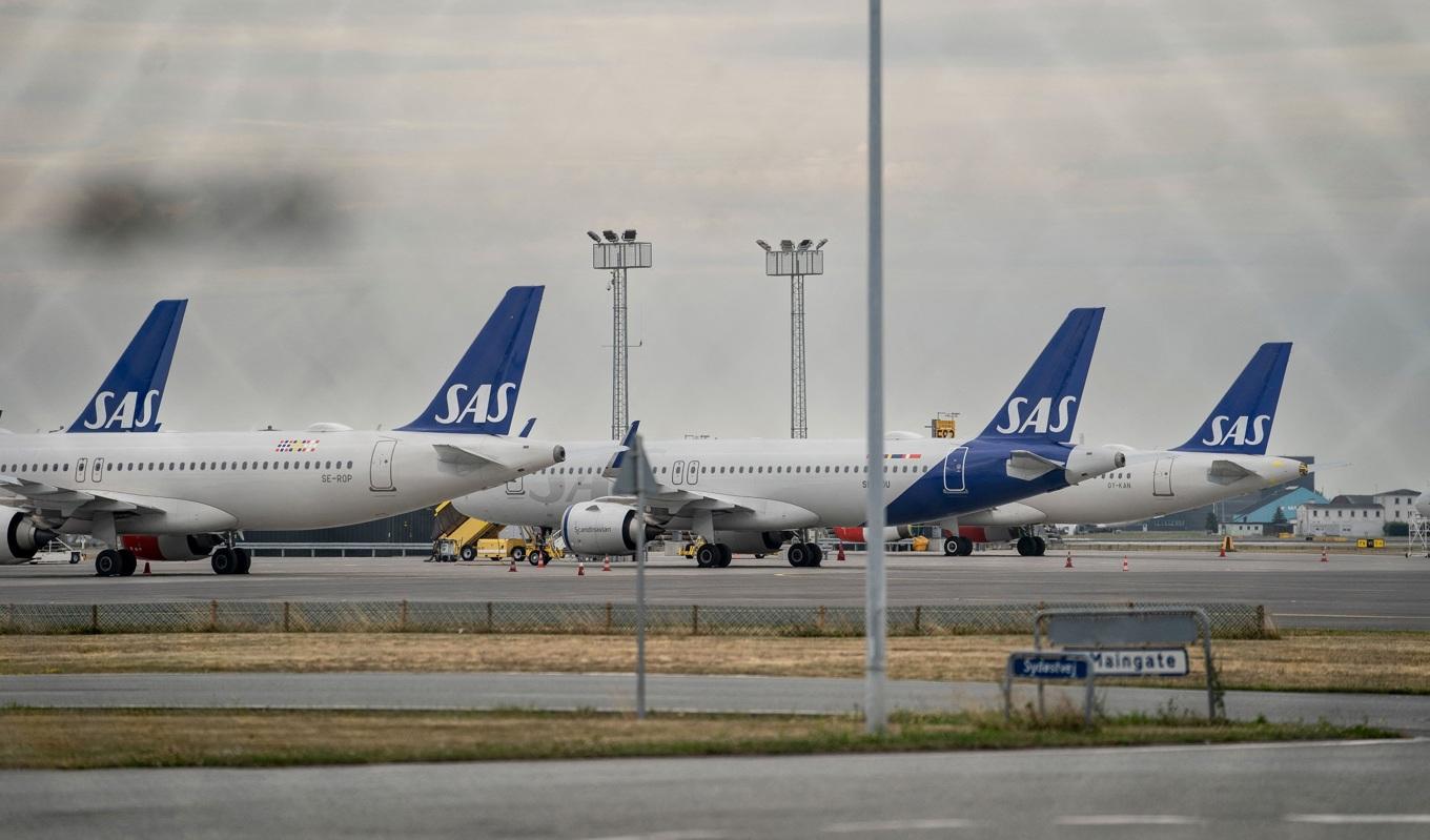 SAS-flygplan på Kastrups flygplats i Köpenhamn i Danmark. Liselott Sabroe/Ritzau Scanpix/AFP via Getty Images