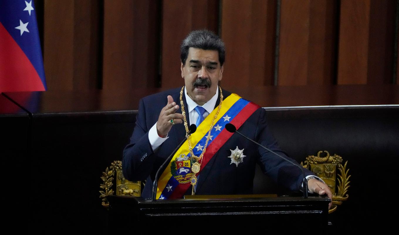 Venezuelas president Nicolás Maduro har tagit emot Irans utrikesminister. Arkivbild. Foto: Ariana Cubillos/AP/TT