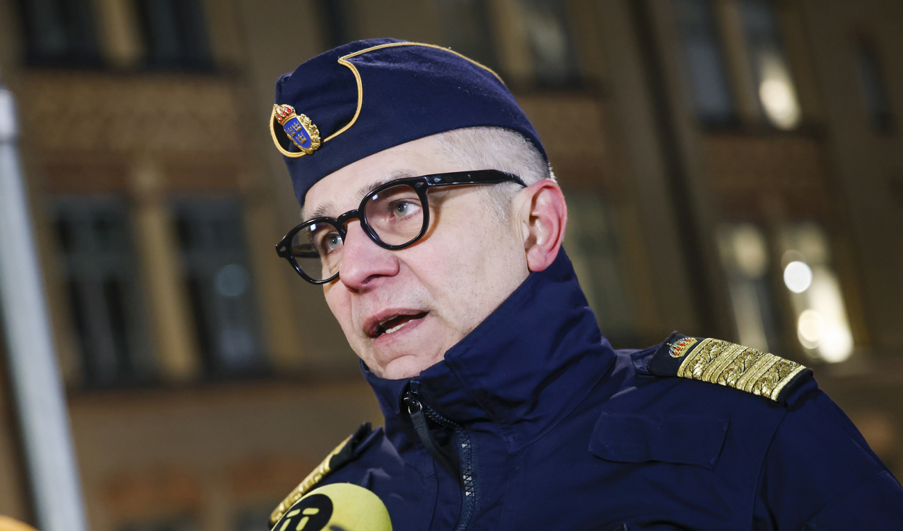 Rikspolischef Anders Thornberg håller pressträff i januari och meddelar att en "särskild händelse" inleds med anledning av våldet i Stockholm. Foto: Fredrik Persson/TT