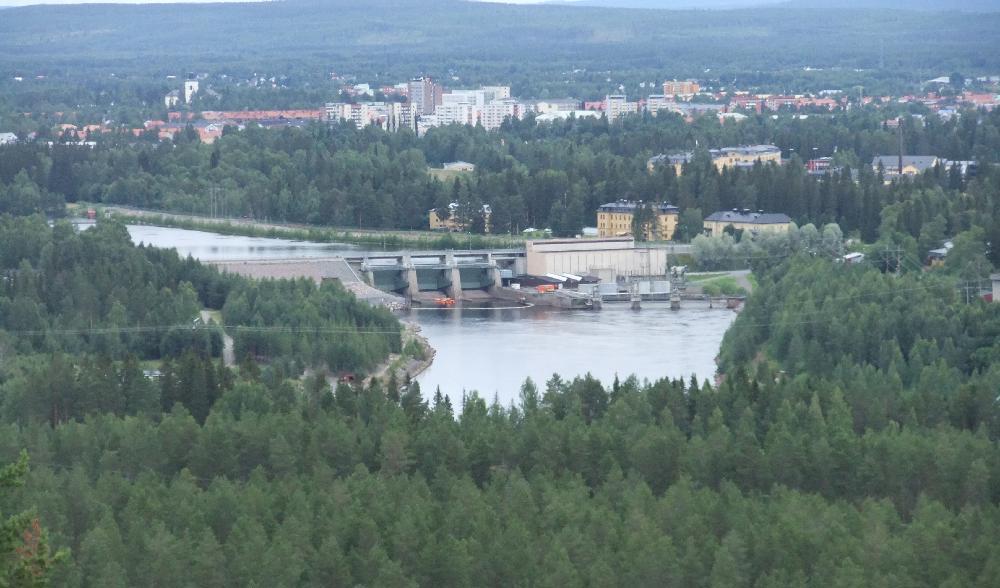 Huvuddelen av vattenkraften hamnade vid indelningen i SE1 och SE2. Bodens vattenkraftverk är ett av kraftverken i Stora Lule älv, som är viktig för regleringen av all Sveriges el. Foto: Mattias Ivermark/CC BY-SA 3.0
