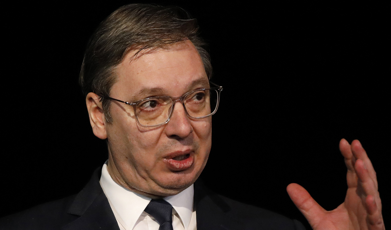 Serbiens president Aleksandar Vucic. Foto: Boris Grdanoski/AP/TT