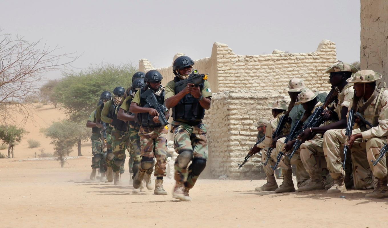 Soldater från Niger och Tchad i en gemensam övning 2015. Foto: Jerome Delay/AP/TT