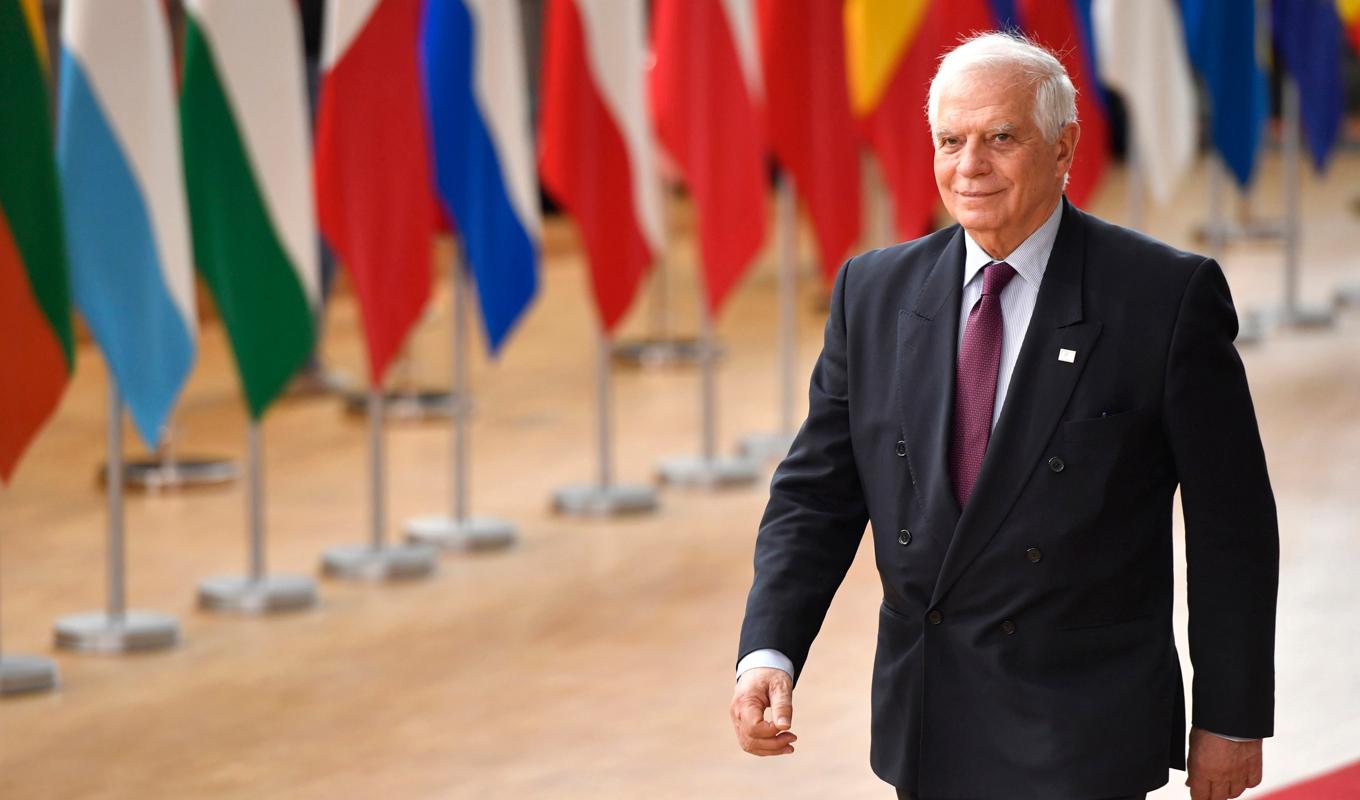 EU:s utrikeschef Josep Borrell under EU:s toppmöte i veckan. Foto: Geert Vanden Wijngaert/AP/TT