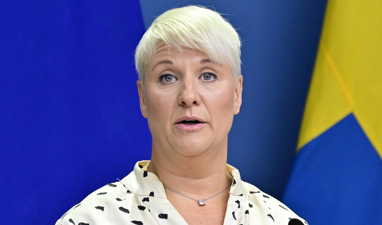 Äldre-och socialförsäkringsminister Anna Tenje (M). Foto: Jonas Ekströmer/TT