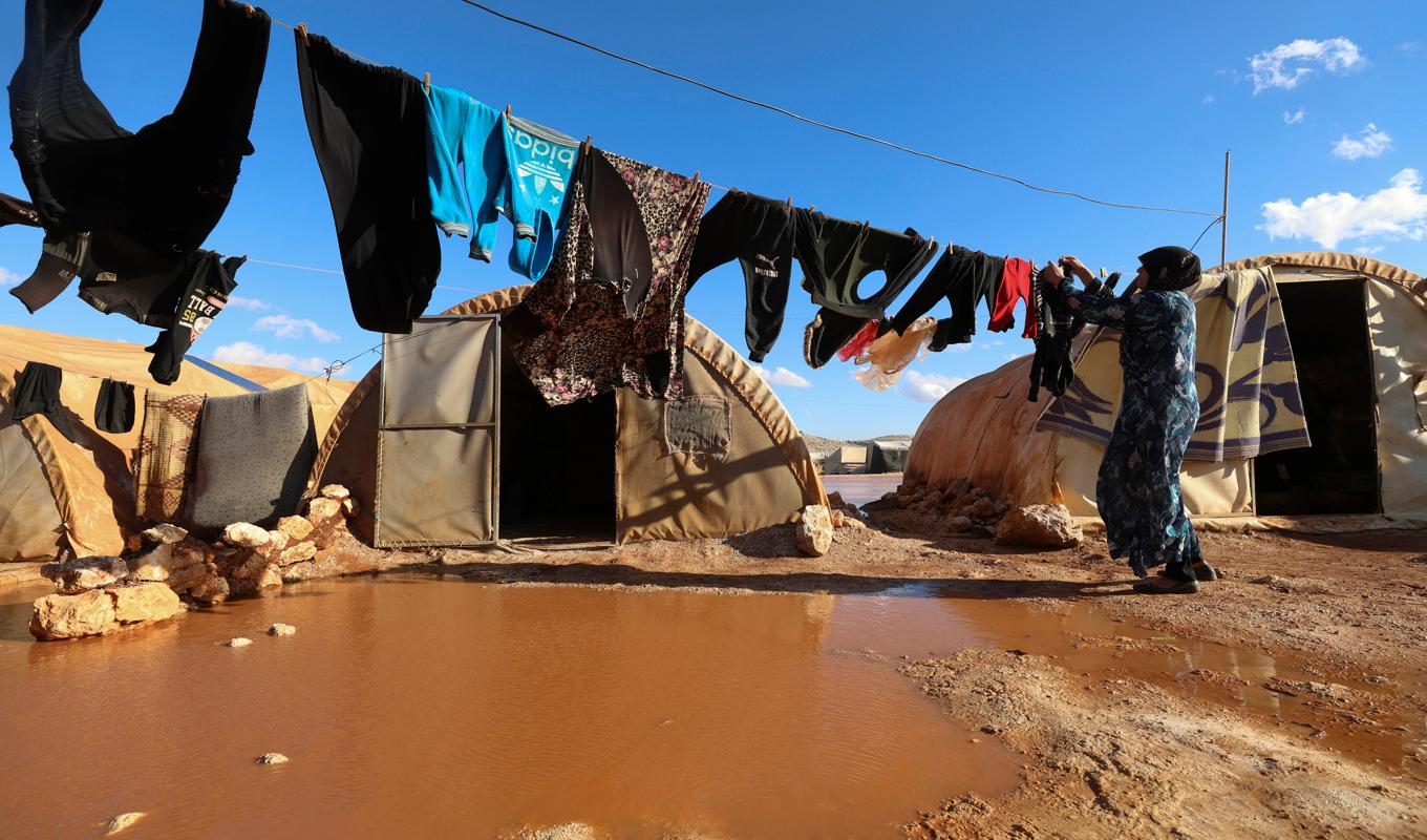 Ett flyktingläger i Idlibprovinsen i Syrien. Arkivbild. Foto: Ghaith Alsayed/AP/TT