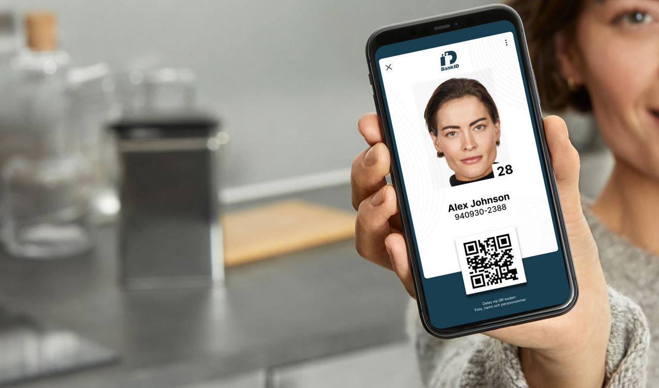 Digitalt id-kort i Bankid-appen är kopplat till pass eller nationell id-handling. Foto: Bankid/TT