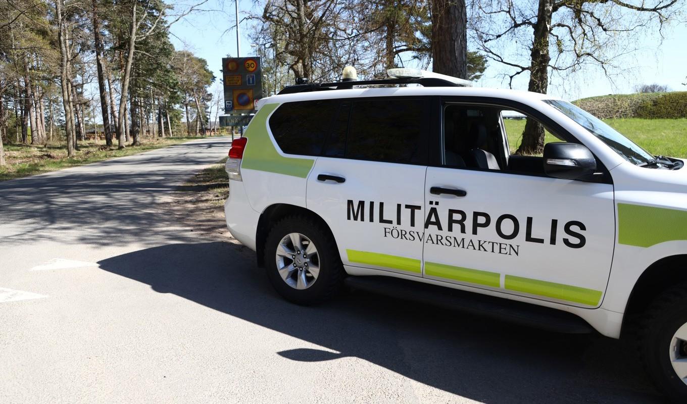 Militärpolis på plats efter en explosion i en ammunitionsfabrik i Karlsborg, Nammo Vanäsverken. Arkivbild. Foto: Jeppe Gustafsson/TT