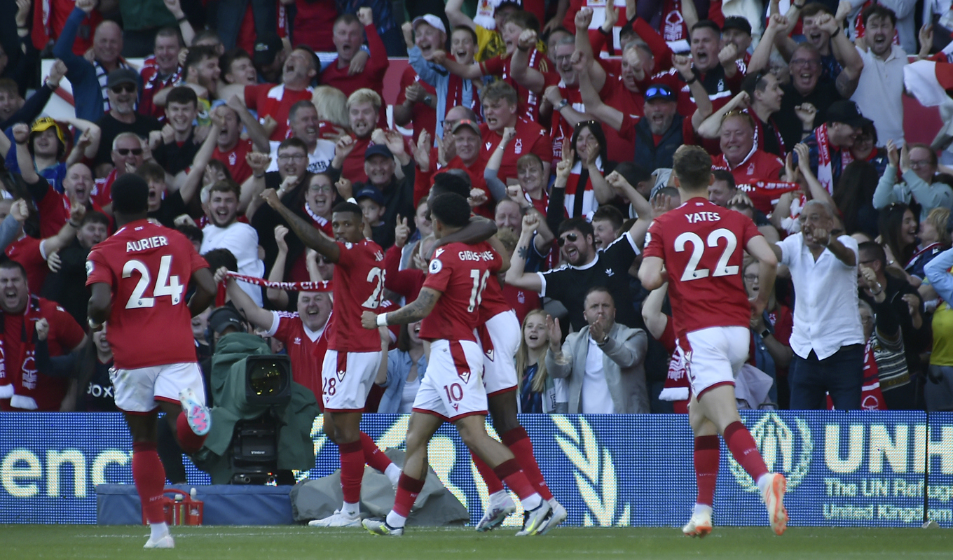Nottinghams seger innebar att Premier League-titeln går till Manchester City. Foto: Rui Vieira AP/TT