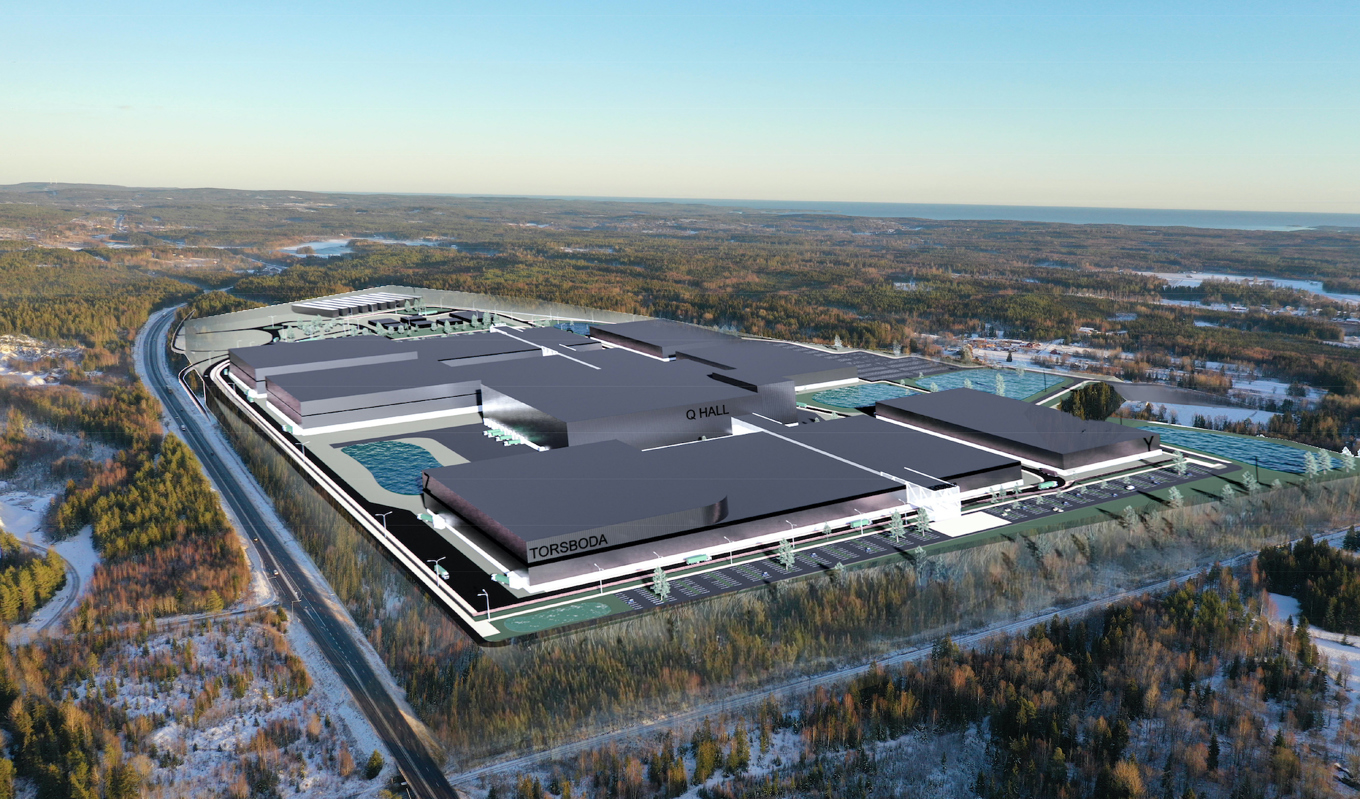 Om miljöprövningen går igenom ska det kinesiska bolaget PTL bygga sin fabrik för anodtillverkning under 2024. Investeringen ligger på 13 miljarder kronor. Foto: Visualisering/Torsboda Industrial Park