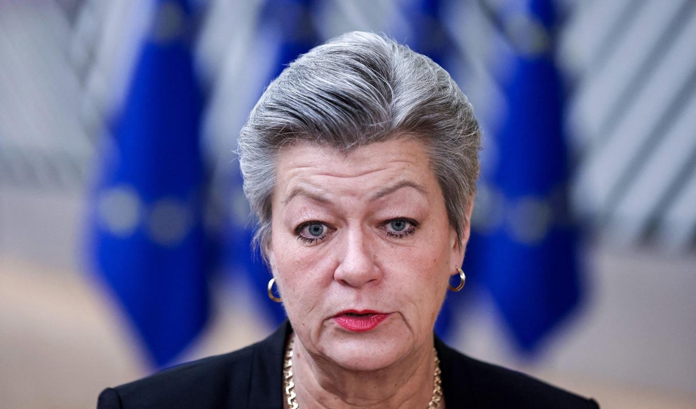 Ylva Johansson, EU-kommissionär med ansvar för inrikes frågor. Foto: Kenzo Tribouillard/AFP via Getty Images