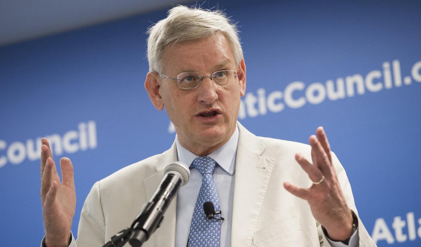 Den tidigare statsministern och utrikesministern Carl Bildt (M). Foto: Saul Loeb/AFP via Getty Images