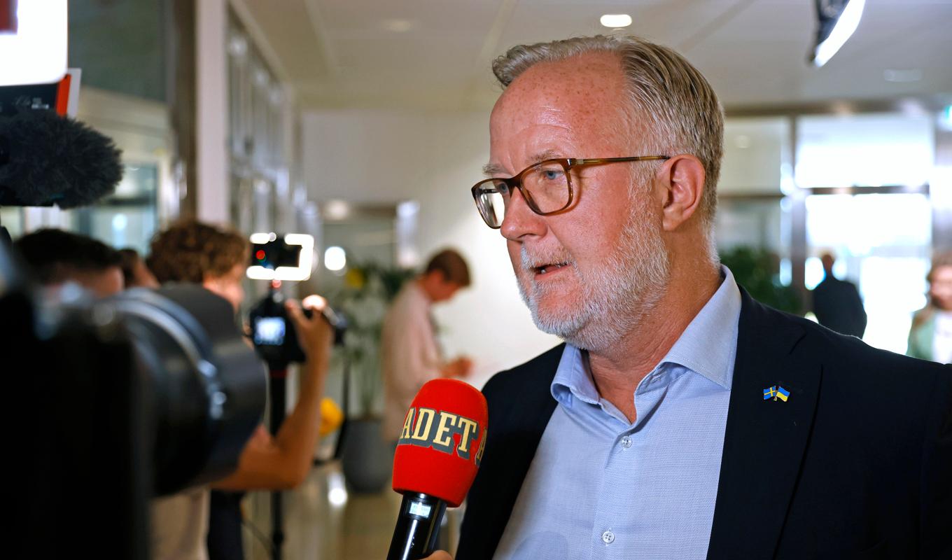 Liberalernas partiledare Johan Pehrson (L). Arkivbild. Foto: Robin Bäckman/TT