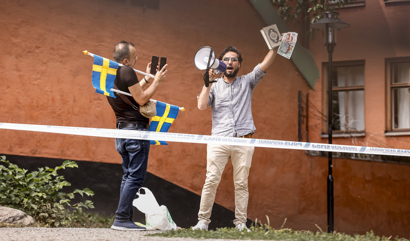 "Vi kommer att bränna Koranen. Vi kommer att säga: vakna Sverige", säger Salwan Momika, som ansökt om tillståndet. Foto: Stefan Jerrevång/TT