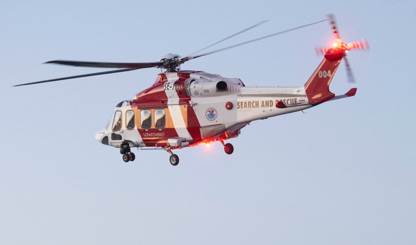 Räddningstjänsten i Piteå har sökt med helikopter efter den man som saknas efter en olycka med vattenskoter. Arkivbild. Foto: Johan Nilsson/TT