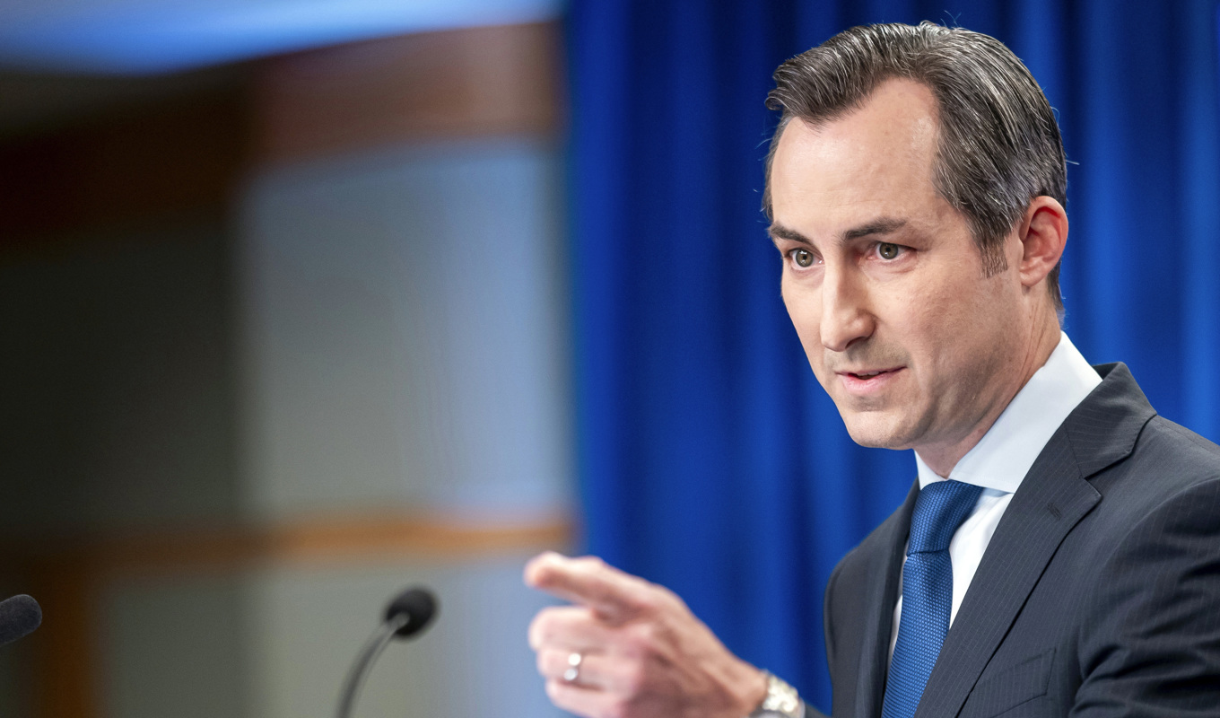 USA:s utrikesdepartements talesperson Matthew Miller. Arkivbild. Foto: Nathan Howard/AP/TT