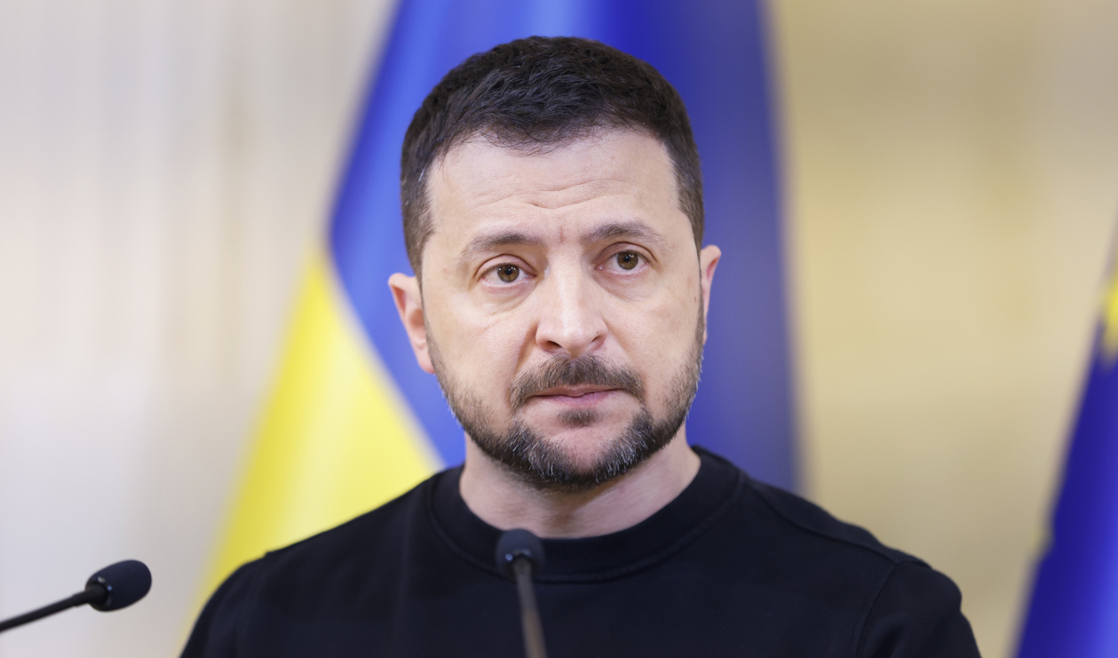 Ukrainas president Volodymyr Zelenskyj vill se ett fredsmöte redan i höst. Foto: Christine Olsson/TT