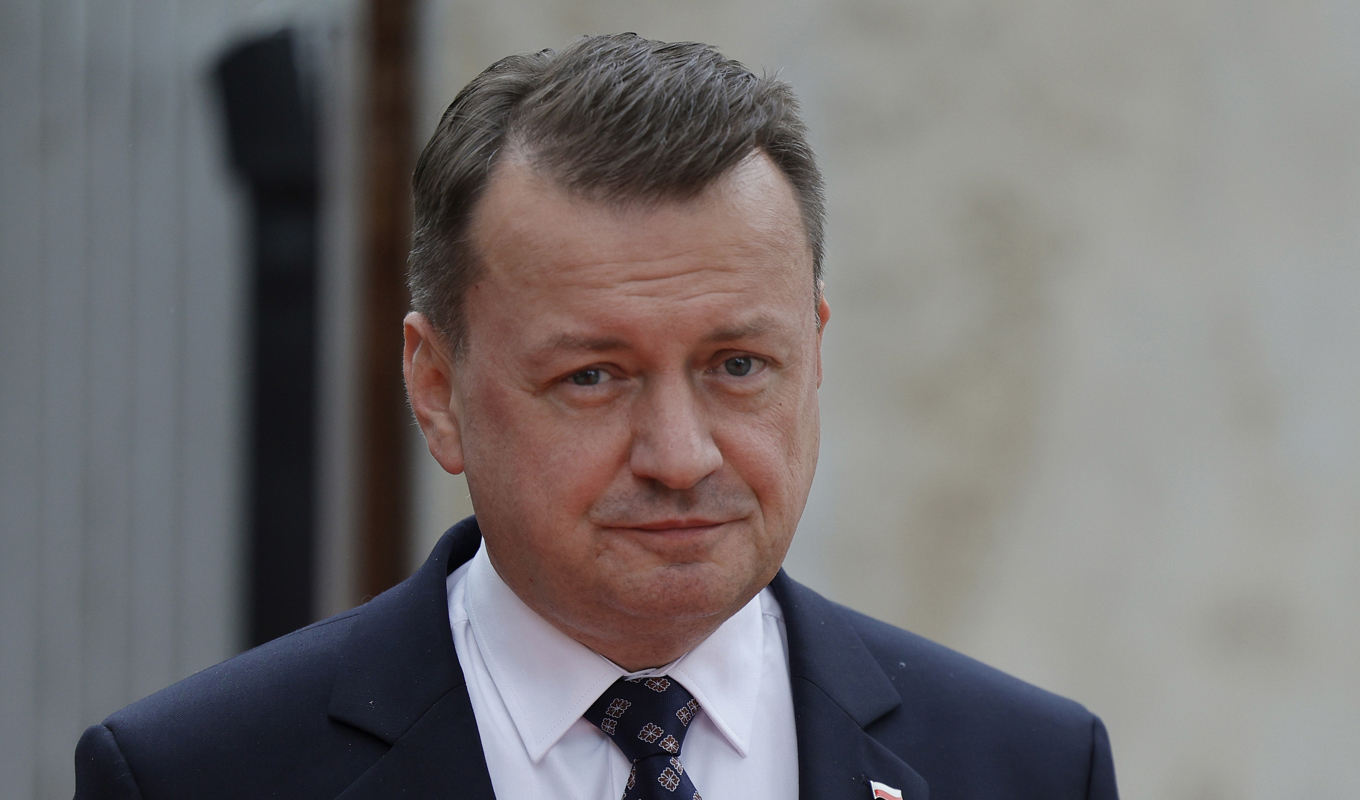 Polens försvarsminister Mariusz Blaszczak. Arkivbild. Foto: Goeffroy van der Hasselt/Pool via AP/TT