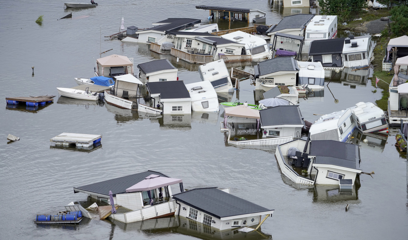 Förödelsen efter ovädret Hans i Norge är stor och kostsam. Arkivbild. Foto: Ole Berg-Rusten/NTB/TT