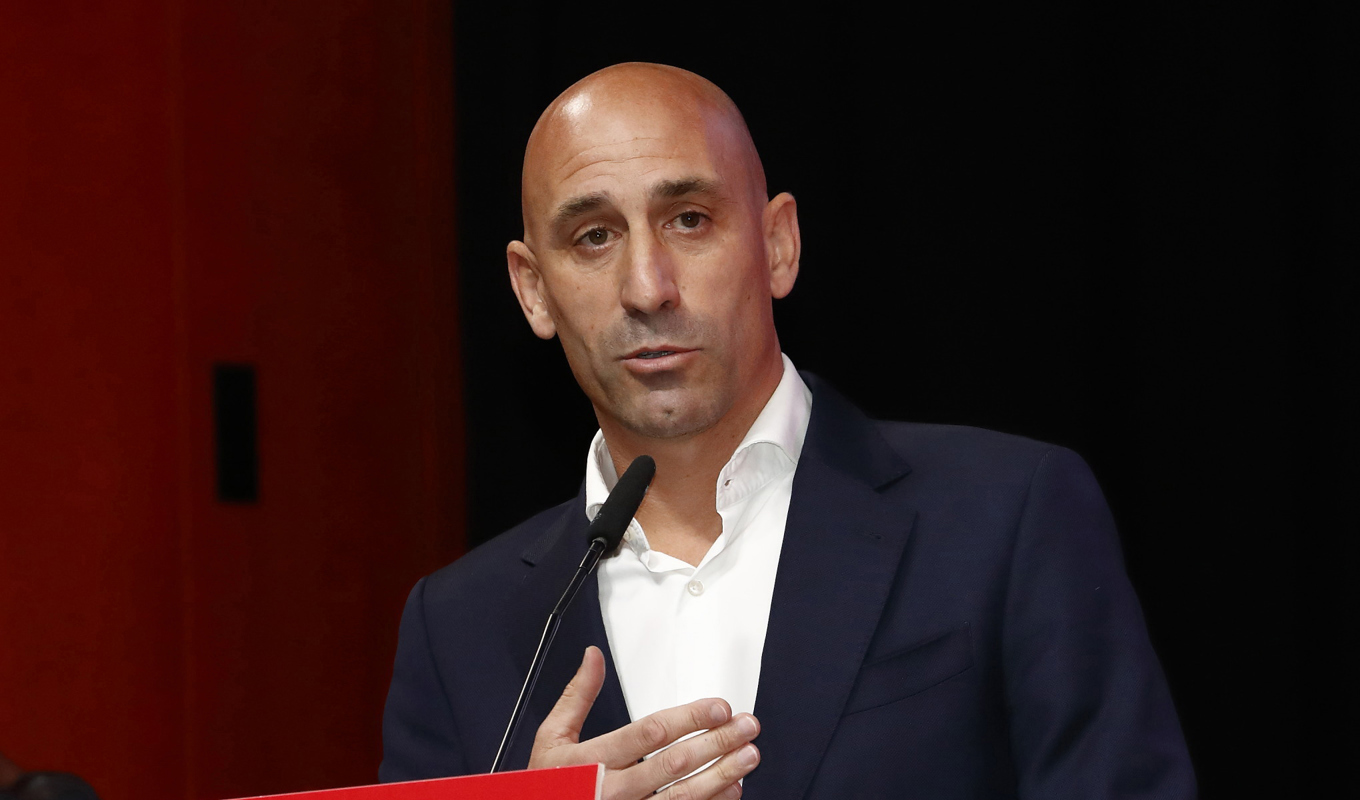 Spaniens fotbollsordförande Luis Rubiales. Foto: RFEF/Europa press/AP/TT