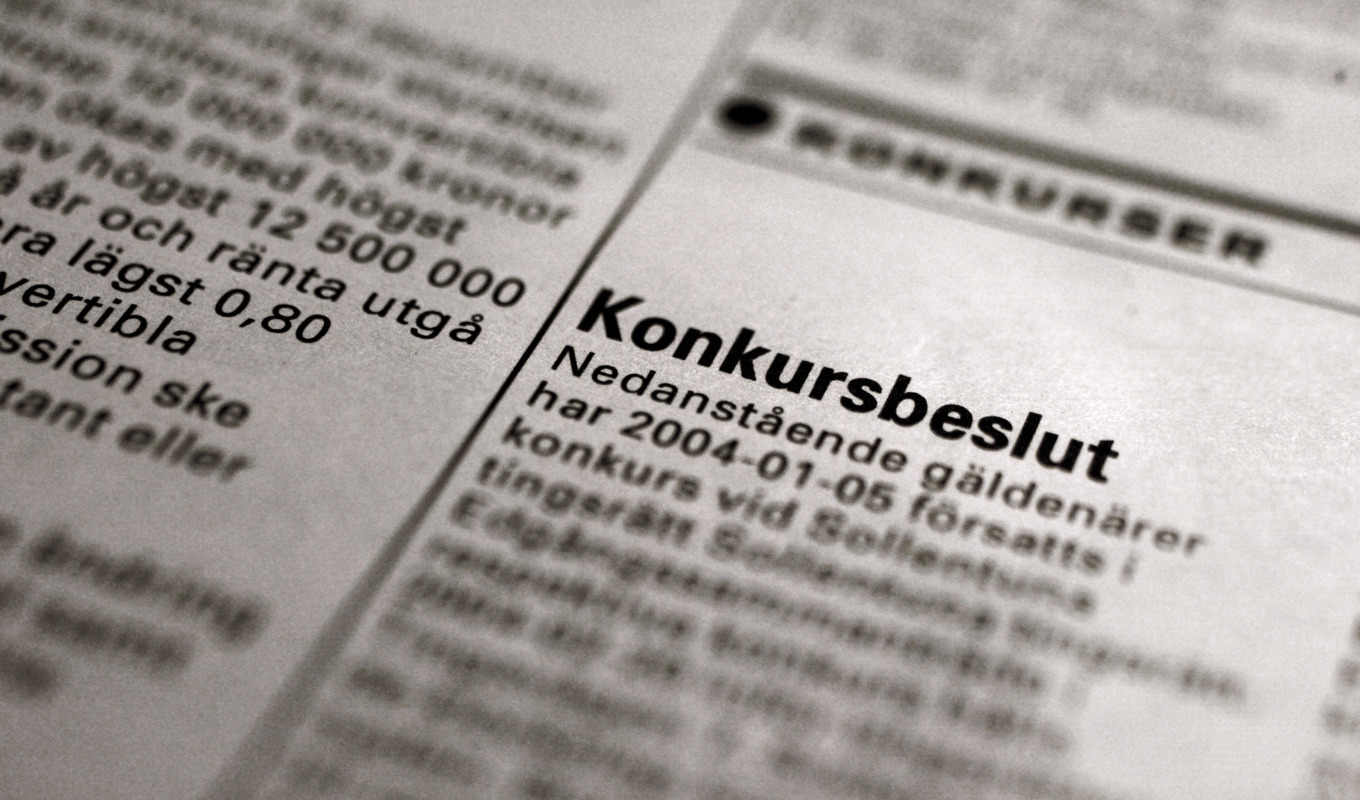 Antal företagskonkurser fortsätter att öka. Arkivbild. Foto: Jessica Gow/TT