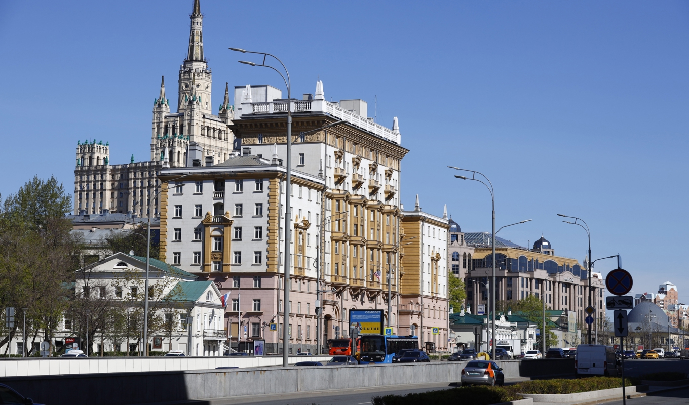 USA:s ambassad i Moskva. Arkivbild. Foto: Alexander Zemlianichenko/AP/TT