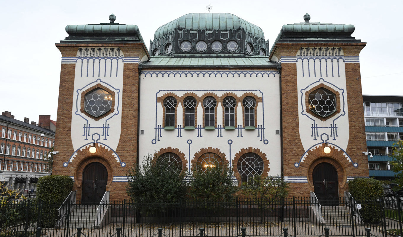 Synagogan i Malmö har vid flera tidigare tillfällen vandaliserats och utsatts för hot. Arkivbild. Foto: Johan Nilsson/TT