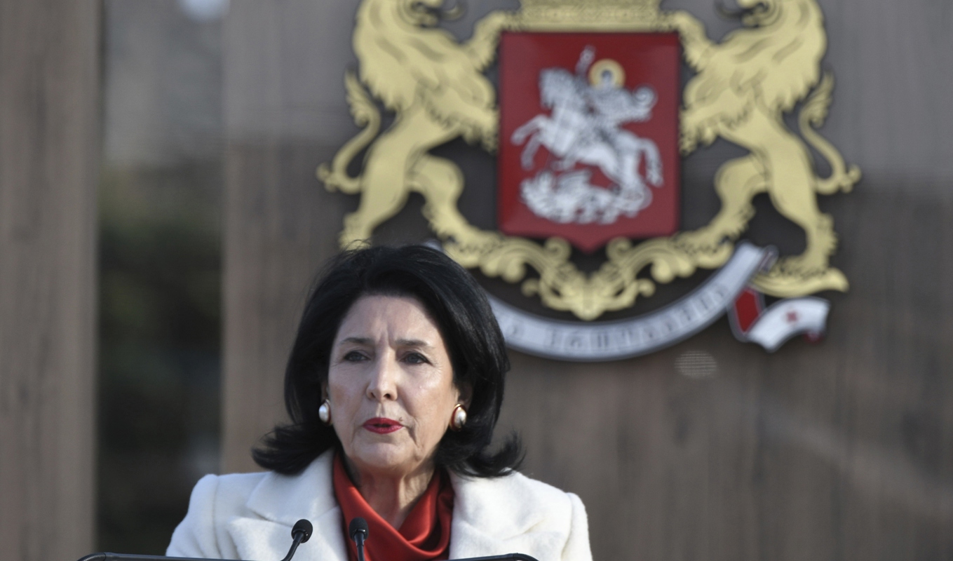 Georgiens president Salomé Zurabisjvili. Arkivbild. Foto: Irakli Gedenidze/AP/TT