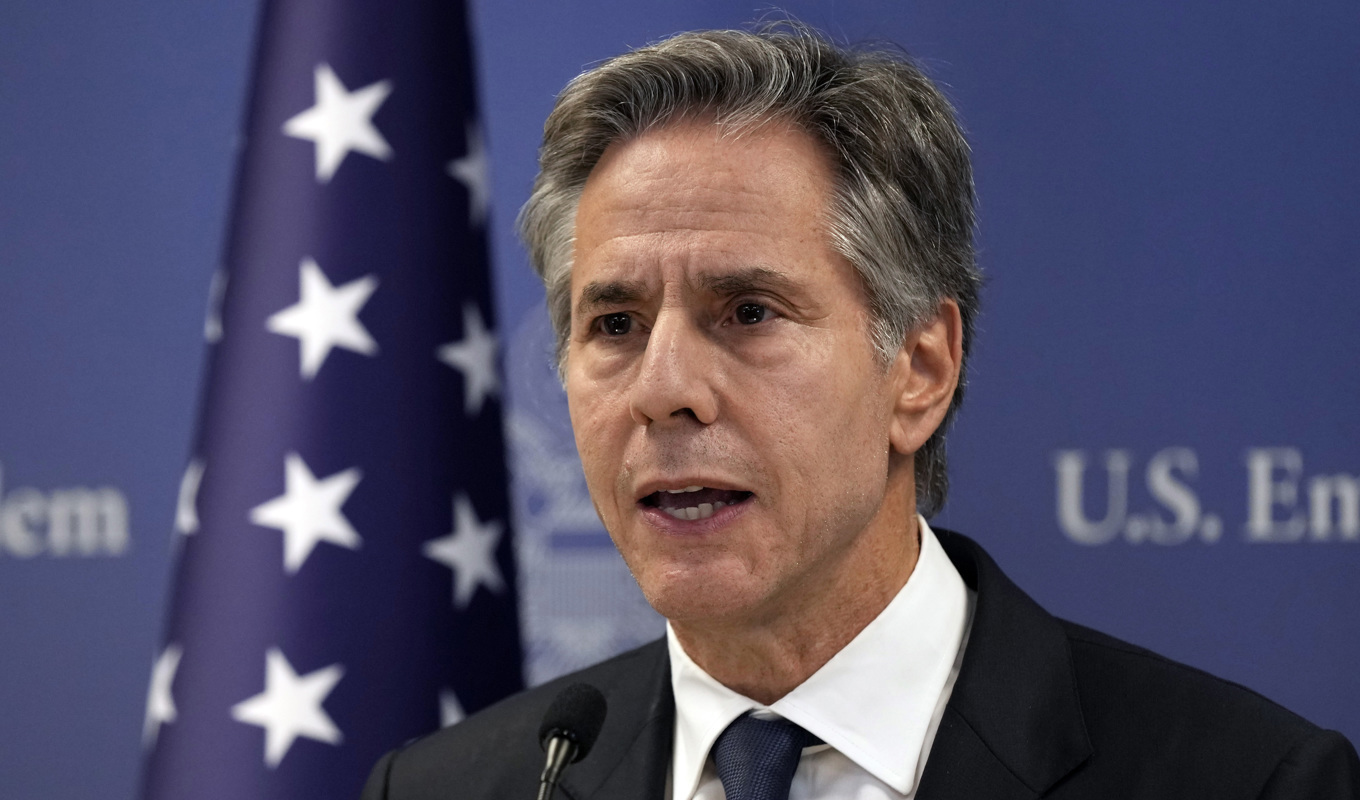 USA:s utrikesminister Antony Blinken befinner sig i Tel Aviv i Israel och har haft ett flera timmar långt möte med Israels premiärminister Benjamin Netanyhau. Foto: Jacquelyn Martin/AP/TT